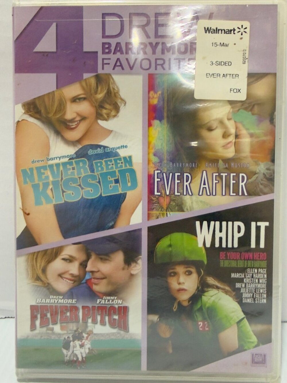 Never Been Kissed/Ever After/Fever Pitch/Whip It (DVD, 2014, 4-Disc Set)